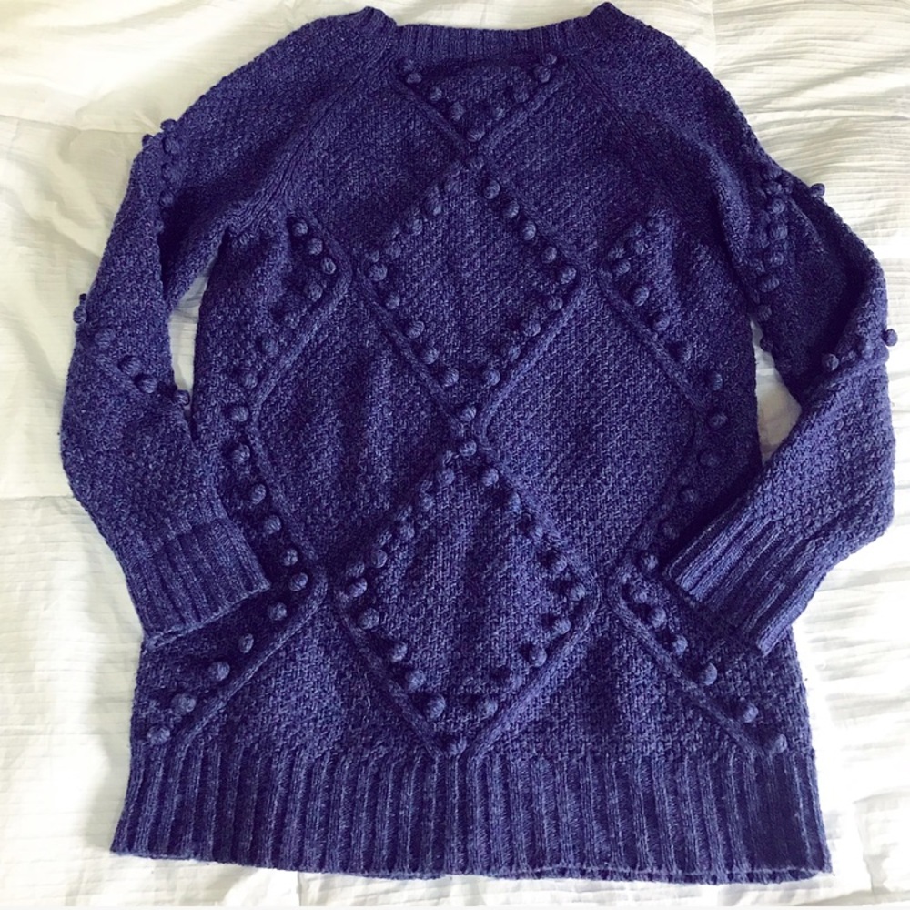Anthropologie Moth Wool Pom Pom Sweater